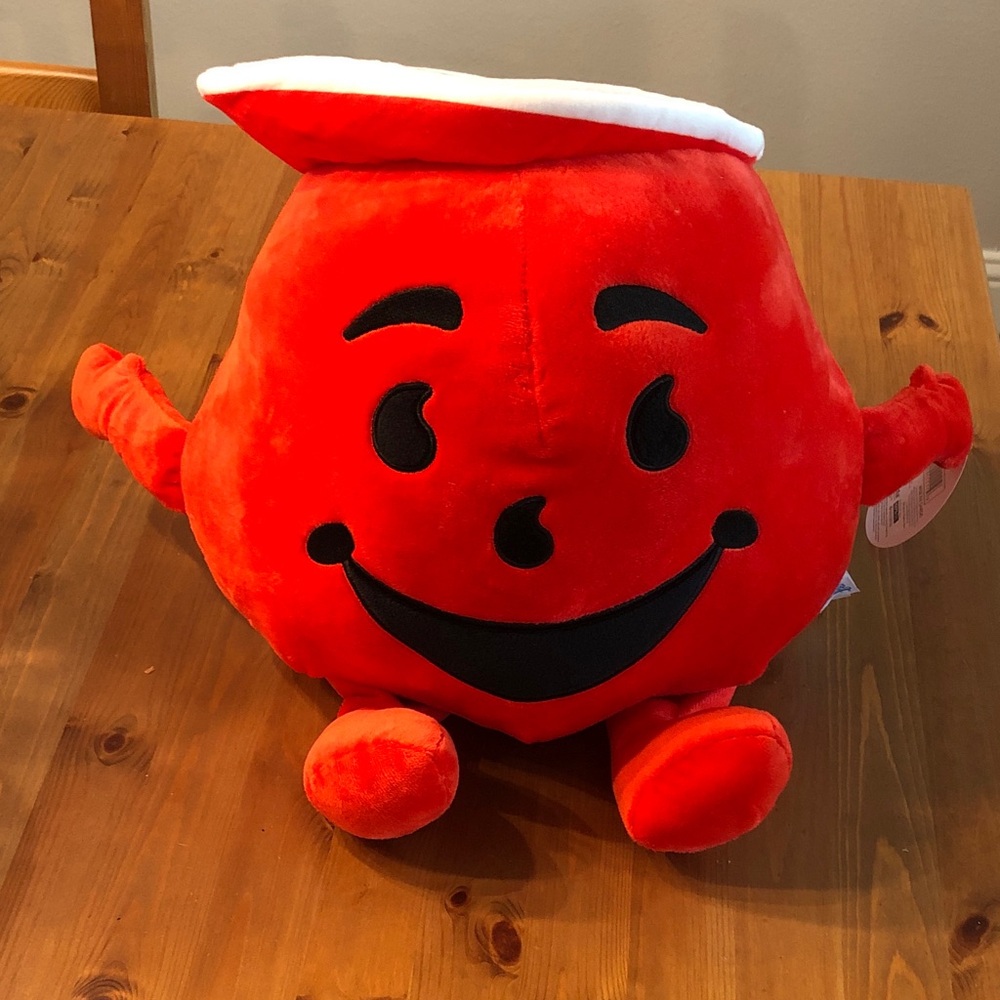 NWT 13.5-inch Kool-Aid Man Plush Red Character Pillow